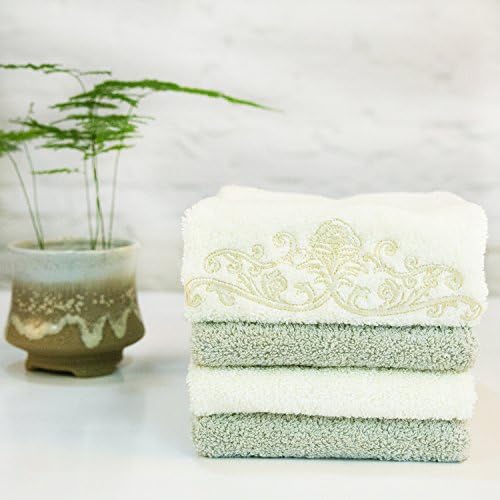 Elegant Embroidery 100% Genuine Cotton (4- Piece Towel Set ,Mix)- by Fevrier