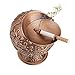 Vintage Windproof Ashtray with Lid Tabletop Portable Cigarette Ashtray for Outdoor Indoor Metal Push Down Ashtray Smoking Ash Tray Hand Stamped Pattern Gift for Men Women(Red Copper Castle)