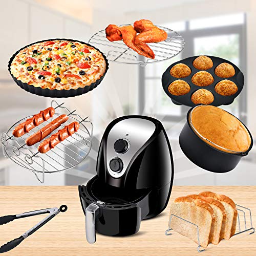 Air Fryer Accessories 11pcs Fits all 3.7QT- 4.2QT for Gowise Phillips and Cozyna - Non-stick Barrel/Pan, Stainless Steel Holder, Silicone Mat, Cookbook Included - Thumbnail 6