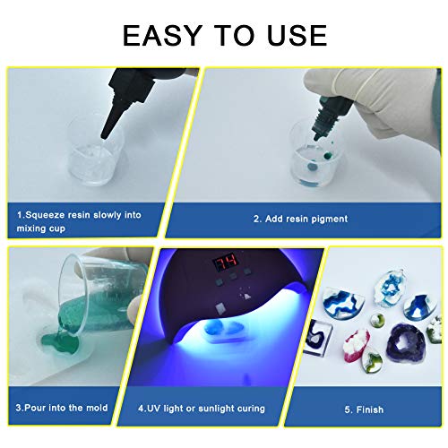 YAKAMOZ UV Resin Crystal Clear Ultraviolet Curing Epoxy Resin for DIY