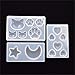 3 Pcs Star Moon/Cat Footprint/Love Heart Jewelry Silicone Mold with Hole for Polymer Clay, Crafting, Resin Epoxy, Pendant Earrings Making, DIY Mobile Phone Decoration Tools 010168/010169/010170