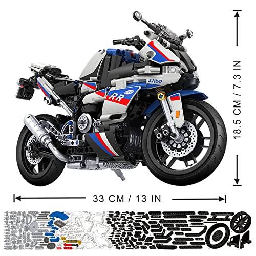 WINNER SPACE 1/6 Racing Motorcycle Toy Building Blocks Kit,Stem Bricks