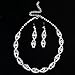 CJESLNA Women's Jewelry Set Bridal Wedding Twisted Rhinestone Necklace Dangel Earrings