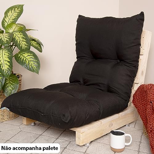 Futon Dobrável de Espuma Solteiro Preto 120x60cm - BF Colchões…