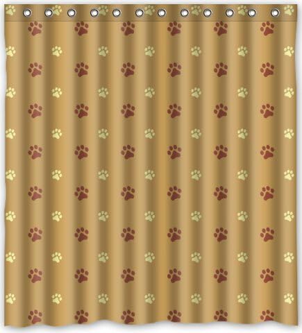 Custom Dog Paw Prints Waterproof Bathroom Fabric Shower Curtain 66" x 72"