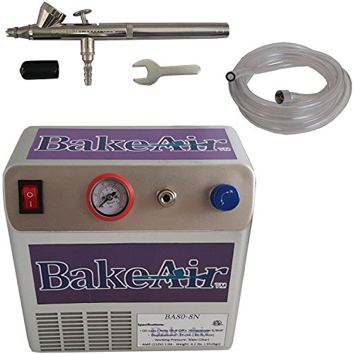Badger Air-Brush Co. Bake Air 80-8N Compressor, 100-GB Airbrush and 6-Foot Clear Hose