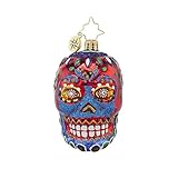 Christopher Radko La Calavera Gem Day of the Dead Skull Glass Christmas Ornament - 3.5