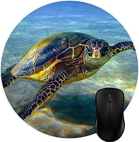 Luckcac Round Mouse Pad Customized Design, Colorful Nature Sea Turtle