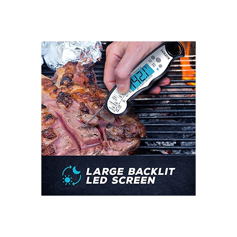 KIZEN Digital Meat Thermometer with Probe Waterproof, Kitchen Instant