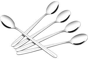 Farmoon 12 Pieces Stainless Steel Iced Tea Spoons, Long Handle Milkshake Spoons