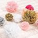18 Tissue Paper Flowers Pom Poms for Party Decorations, Birthday Party Supplies Pink & Gold, 1st Baby Girl Nursery Decoration, Kids Crafts, Bachelorette Bridal Shower & Wedding Banner Decor