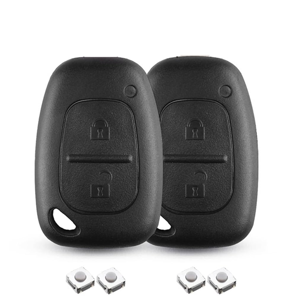 2Pcs Key Fob Key Cover Replacement Fits for Vauxhall Vivaro Renault Traffic Movano Kangoo Nissan Remote Key Case,2 Buttons Key Shell without Blade