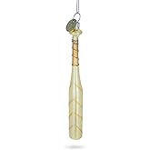 Classic Baseball Bat Blown Glass Christmas Ornament