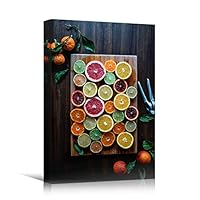 Canvas Wall Art Fruits Farmhouse/Country Food Fun Kitchen Multicolor Photography Spices - 12x18 inches