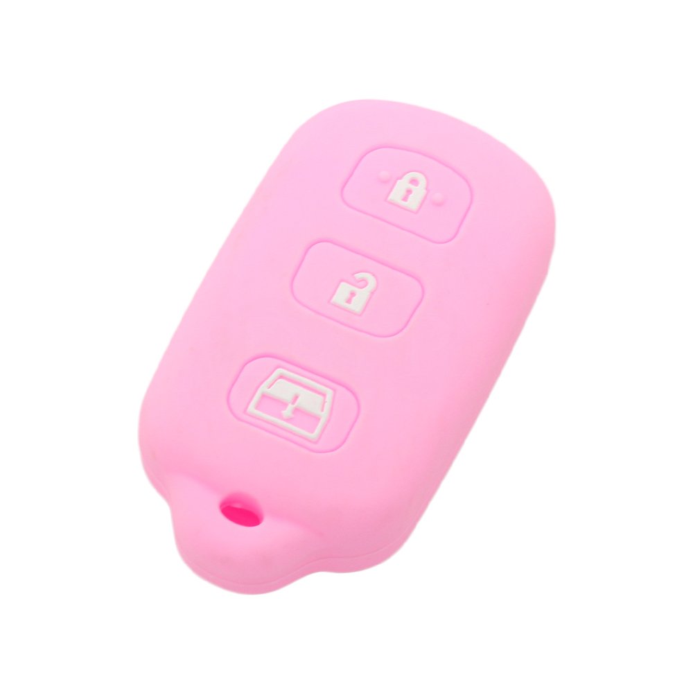 BROVACS Silicone Cover Protector Case Holder Skin Jacket Compatible with TOYOTA 3+1 Button Remote Key Fob CV2410 Pink