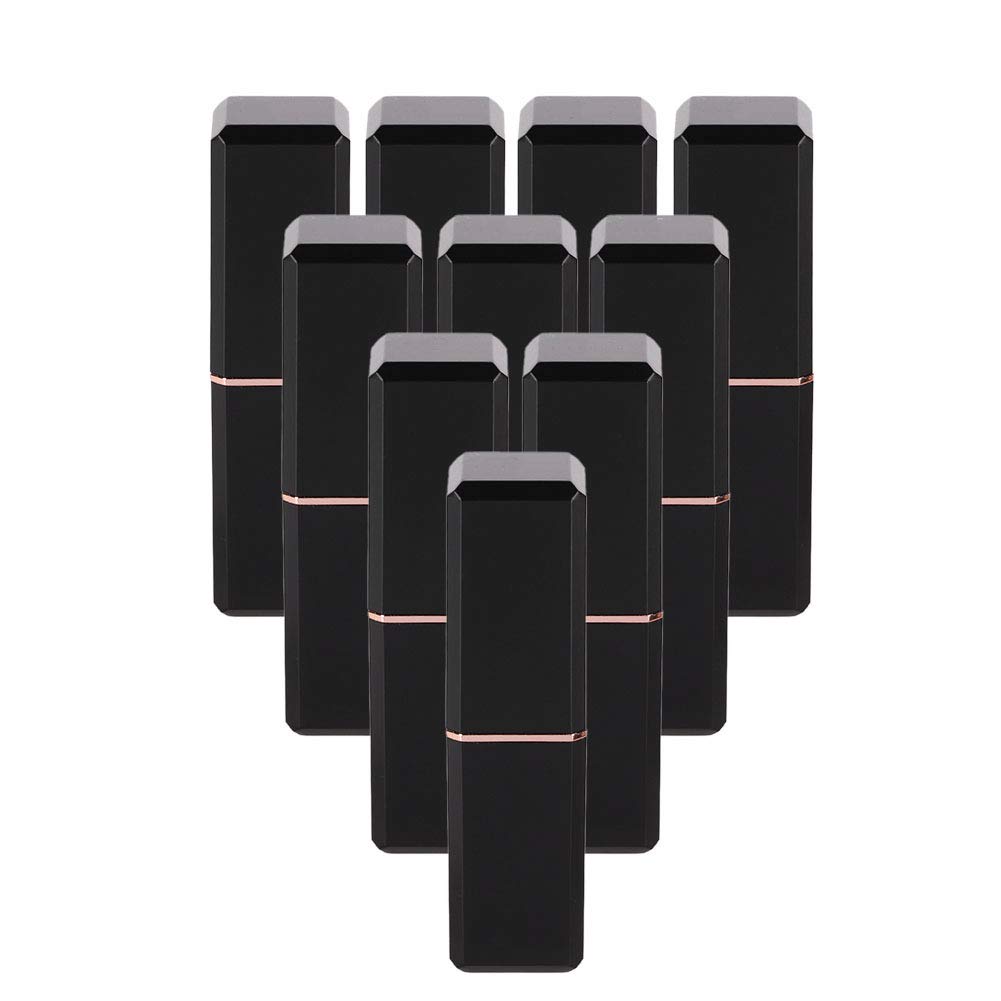 10pcs Black Empty Lipstick Tubes DIY Lip Balm Container Lipstick Tube Cosmetic DIY Beauty Tool