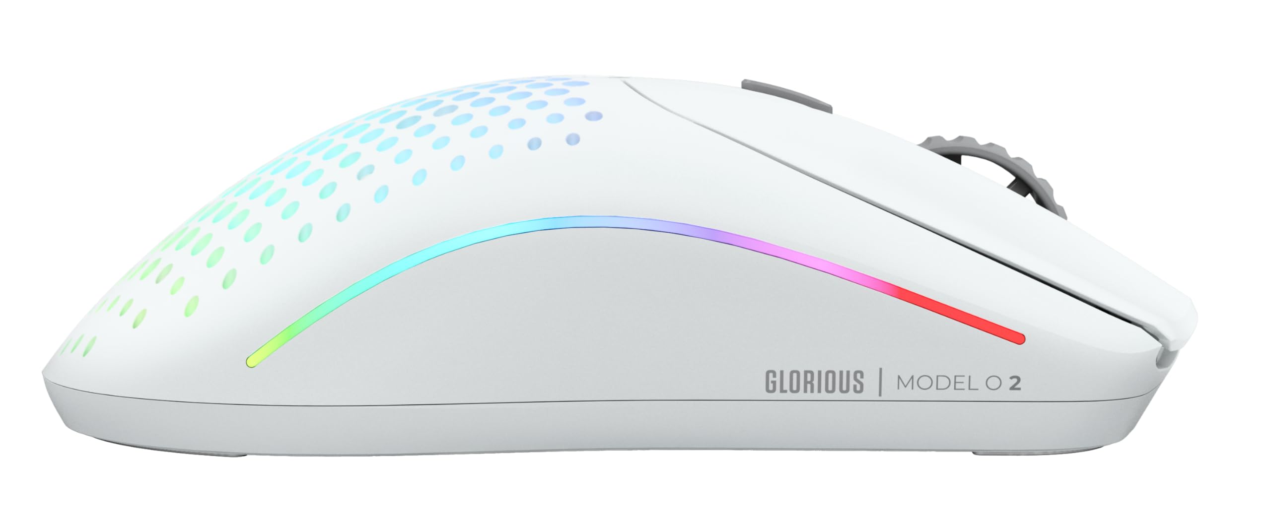 Glorious Gaming Model O 2 Wireless Gaming Mouse - Hybrid 2.4GHz & Bluetooth Wireless, 68g Superlight, Long Battery Life, 26k BAMF 2.0 Sensor, RGB, Ambidextrous, 6 Buttons, PTFE Feet - White