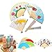 Grosun 10 Packs White Bamboo Folding Fan Handheld Fan Paper Folded Fan for Wedding Party and Home Decoration