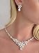 Mariell Cultured Freshwater Pearls & CZ Wedding Necklace and Earrings Set for Brides - Rhodium Plated