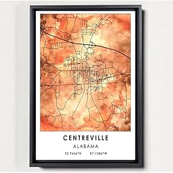 Centreville Map Poster, Alabama Map Art Poster, Map