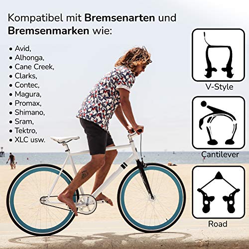 ALHONGA V-brake remvoeringen 2 paar remvoeringen set fiets remschoenen voor V-remmen U-rem en cantilever 4 stuks… - Image 3
