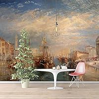 Wall Murals Self-Adhesive Removable The Dogana and San Giorgio Maggiore by Joseph Mallord William Turner Wallpaper Home Decoration for Living Room,Bedroom - 66x96 inches