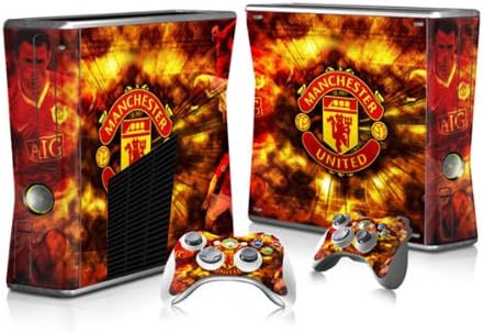 Manchester United Designer Decal Sticker For Xbox 360 Slim System 2x Remote Controllers Amazon Co Uk Pc Video Games