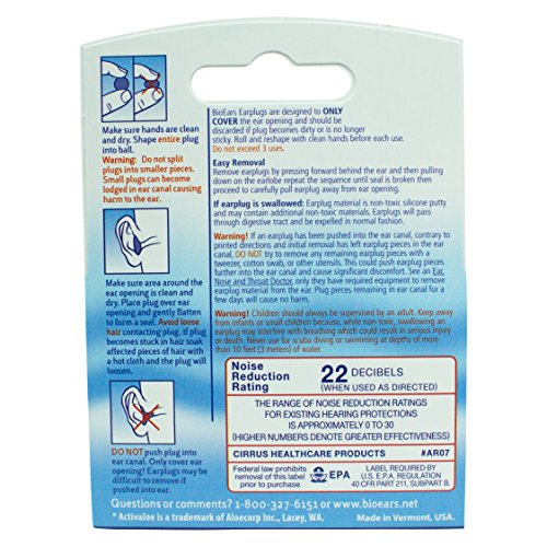 BioEars Soft Silicone Earplugs 3 Pair 3 Pack