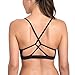 CRZ YOGA Women's Light Support Cross Strappy Back Feminine Yoga Sports Bra Black XL