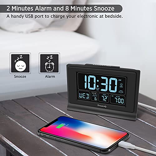 DreamSky Digital Alarm Clock with Backup Battery Auto Set Alarm Clock