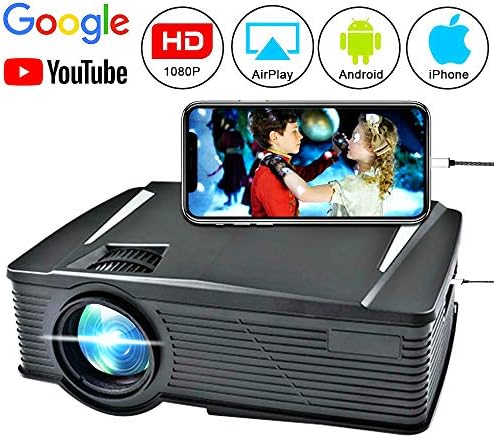 AMAHITEK Wireless Projector 2200 Lumen WiFi LCD Mini Movie Projector for Home Outdoors, WiFi Directly Connect with Smartphones, 50000 Hours Lamp Life, Support Full HD, HDMI,VGA,AV,USB,SD