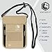 VENTURE 4TH Passport Holder Neck Wallet with RFID Blocking Nylon Lining - Hidden Neck Pouch for Travel (Beige)