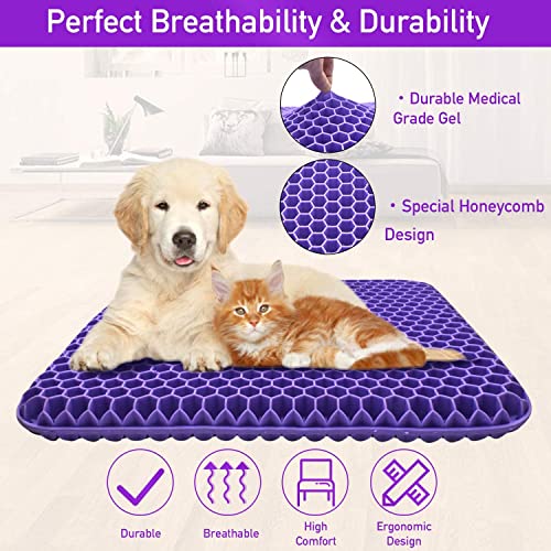 Extra Large Gel Seat Cushion for Long Sitting Double Thick Gel Seat Cushion with Cover Gel Seat Cushion for Pressure Sores Breathable Honeycomb Cushion for Office Chair Wheelchair to Relief Sciatica