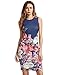Floerns Women's Sleeveless Floral Work Party Cocktail Bodycon Dress Blue XL