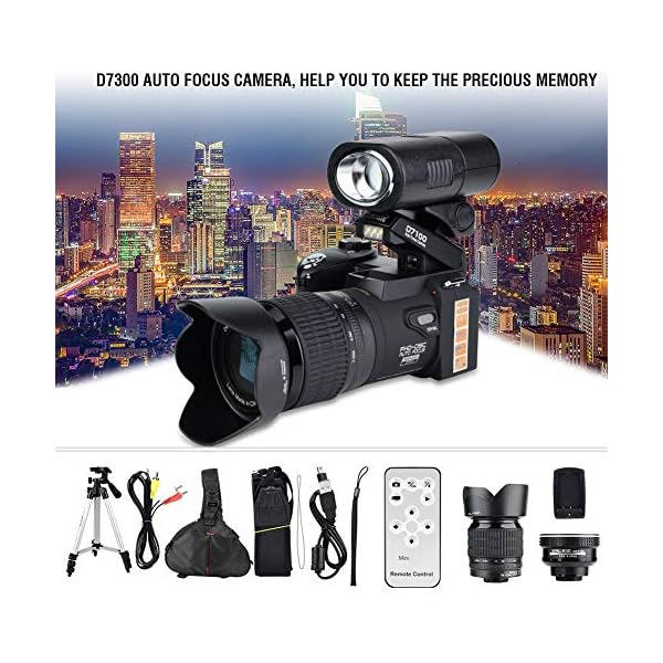 VBESTLIFE DSLR-Camcorder-Kit für Digital kameras, D7300 33MP HD 1080p, 8X-Digitalzoom, 0.5X-Weitwinkelobjektiv, 16X… – Bild 5