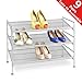 Seville Classics Multi Level Shoe Rack Sturdy Freestanding Shelf for Bedroom, Closet, Entryway, Stackable Durable Metal Home Storage, 3- Tier, 12-Pair Adjustable, Satin Pewter Mesh 1 Piece