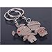 4EVER Cool Stainless Alloy Metal Silver Couple Keychain (Gift Boxed) Weapon Sweetheart Pendant Lovers Key Key Chain Best for Romantic Valentine's Day Wedding Anniversary (A Pair) (Kiss Kids)