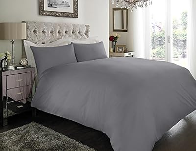 Sapphire Collection 100% Egyptian Cotton Duvet Cover Set Grey King 200TC