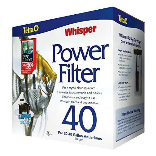 Tetra Whisper Power Filter for Aquariums, 3 Filters in 1, Up to 40