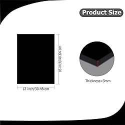 Eszeoee 2 Pack 12'' x 16'' Opaque Black Acrylic
