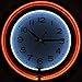 Lavish Home Retro Neon Wall Clock - Battery Operated Wall Clock Vintage Bar Garage Kitchen Game Room – 14 Inch Round Analog (Orange and White)