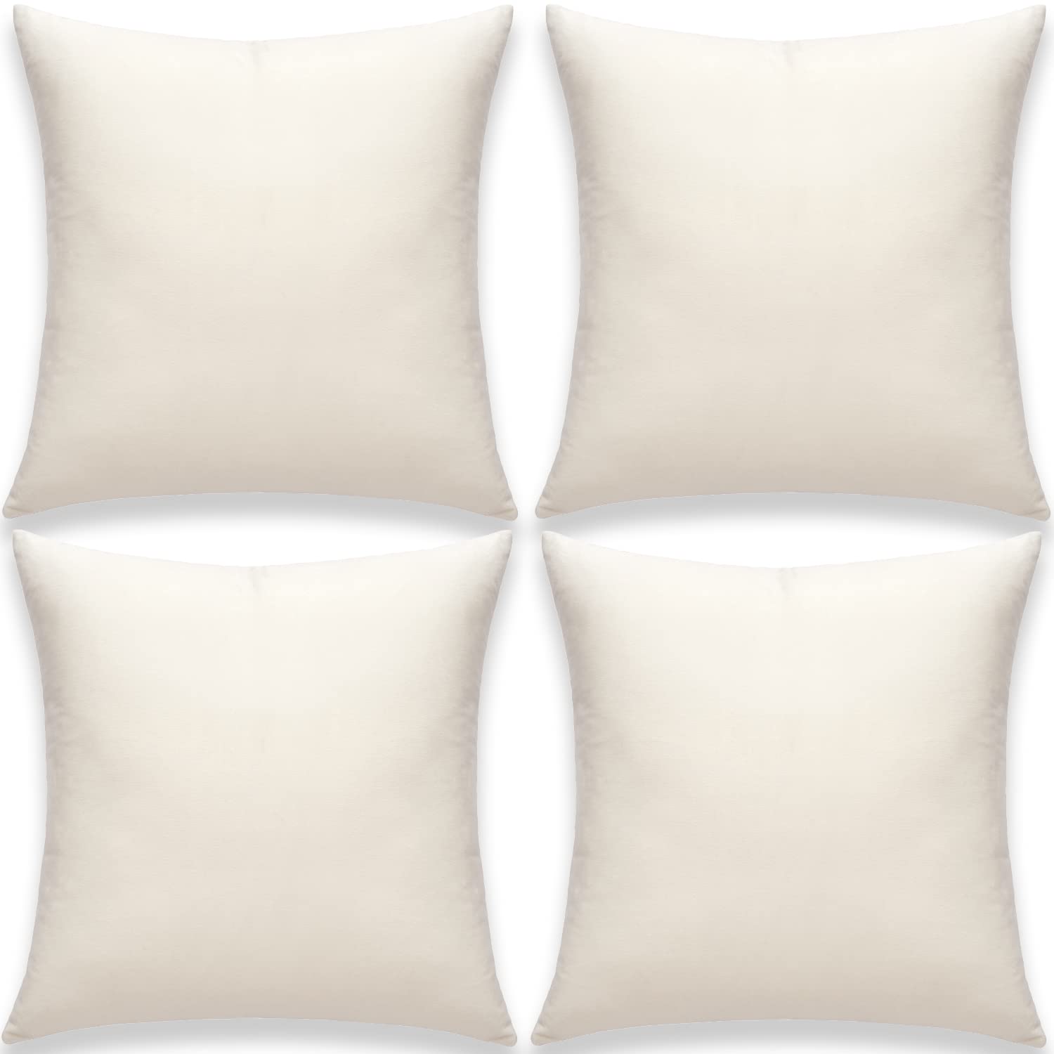 Yonous Cushion Covers, Soft Premium Velvet Decorative Throw Pillow for Sofa Bed Couch Chair, Set of 4, Milk White, 24 x 24 inch / 60 x 60 cm — image 1