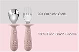 PandaEar 4 Pack Toddler Cutlery Set Stainless Steel U tensils Pink Grey view 4