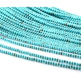 Turquoise Loose Beads Round 3mm Natural Stone Beads for Jewelry Making Craft DIY 15 inches 2 Strands