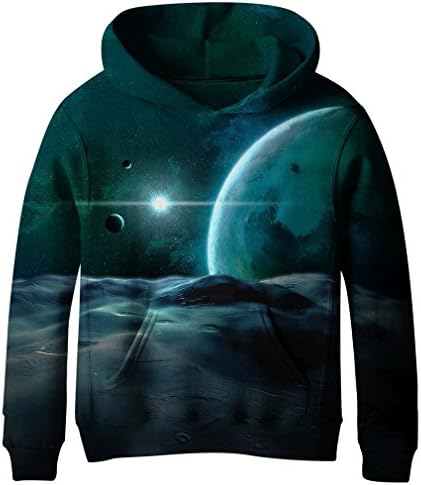 SAYM Teen Boys' Galaxy Fleece Sweatshirts Pocket Pullover Hoodies 4-16Y