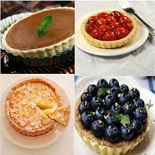 image for Tamicy 2 Pack Tart Pan with Removable Bottom（8.8 Inch & 11 Inch）-R
