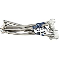 Toilet Water Supply Line Kit - Includes 12in Stainless Steel Hose, Shut-Off Valve & Escutcheon Plate, 3/8" X 7/8" BC Fit
