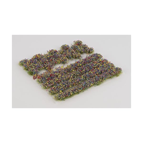 WWScenics Statische Grasfasern Grasbüschel & Streifen Set | 6mm Blumen Mischung | FLO6MIX | für Modellbau…