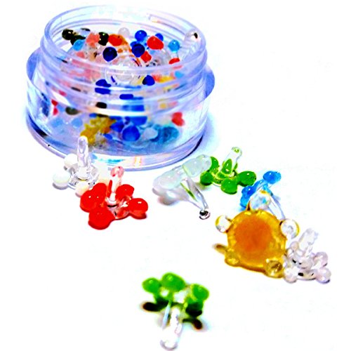 100+ Glass Daisy/Flower Screens- Assorted [w/ Mini Container] STOREDEPOT