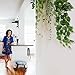 Luyue Artificial Hanging Plants Green Plastic Scindapsus Leaves Fake Ivy Vine Pack of 1 (Scindapsus Vine)